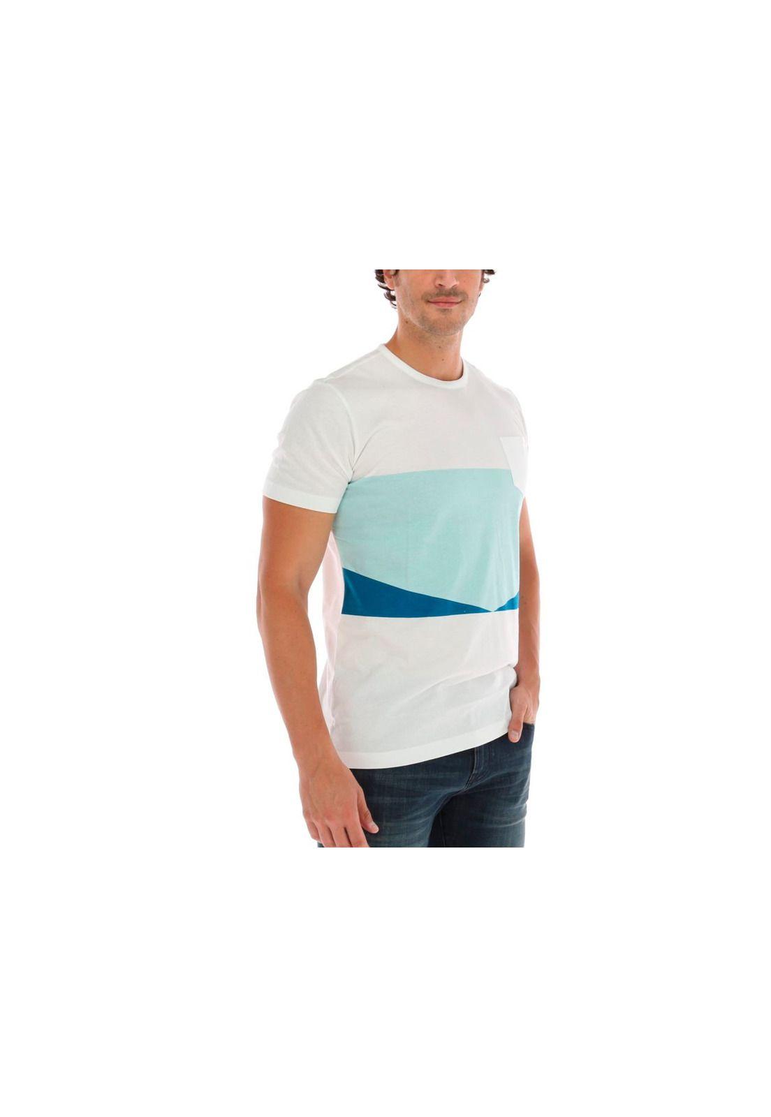 Polera M/C Block Tee Celeste-3