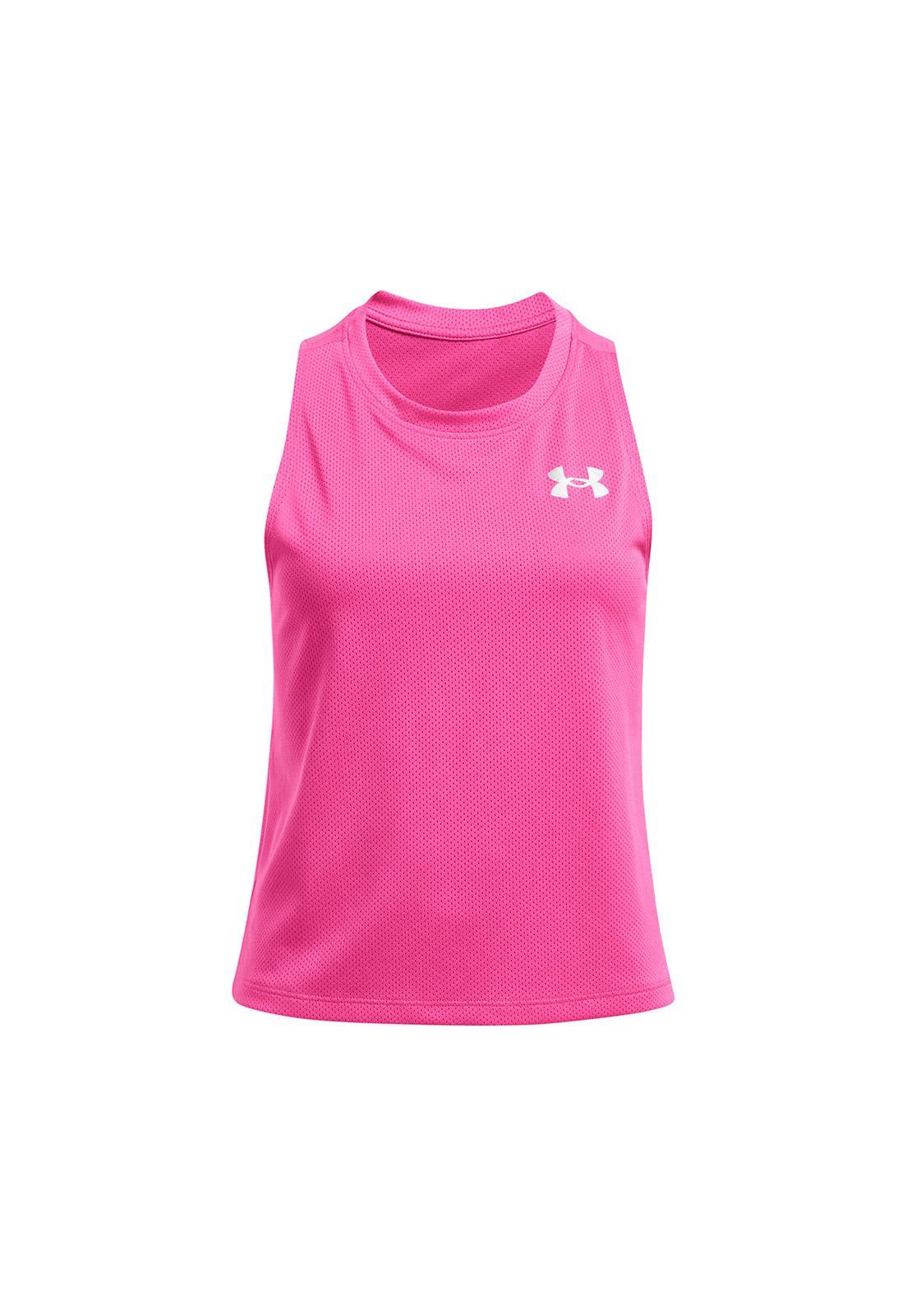 Polera de malla UA Tech niña Rosado-0