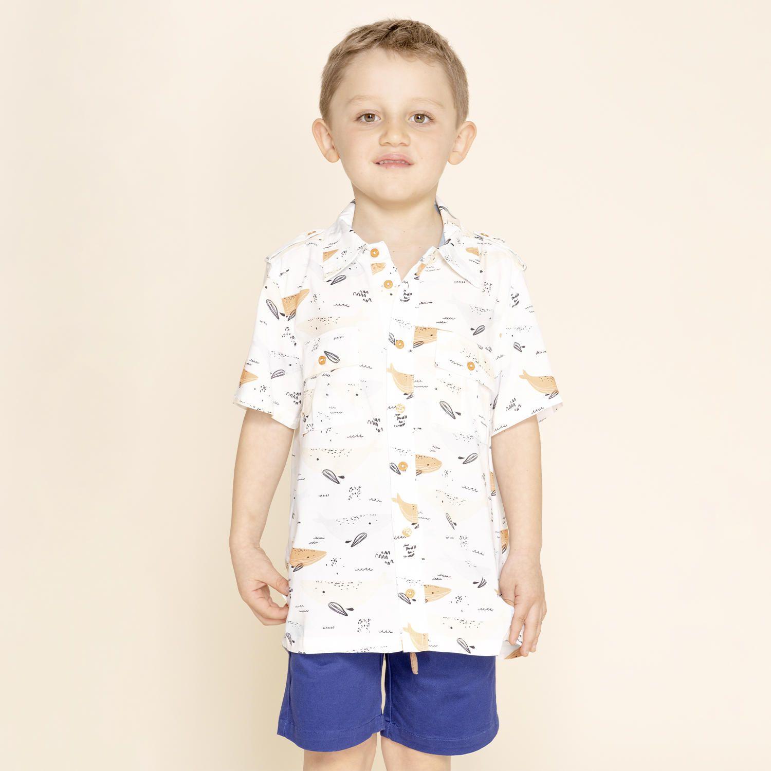 Camisa Niño Guayabera (1-8) Beige-3