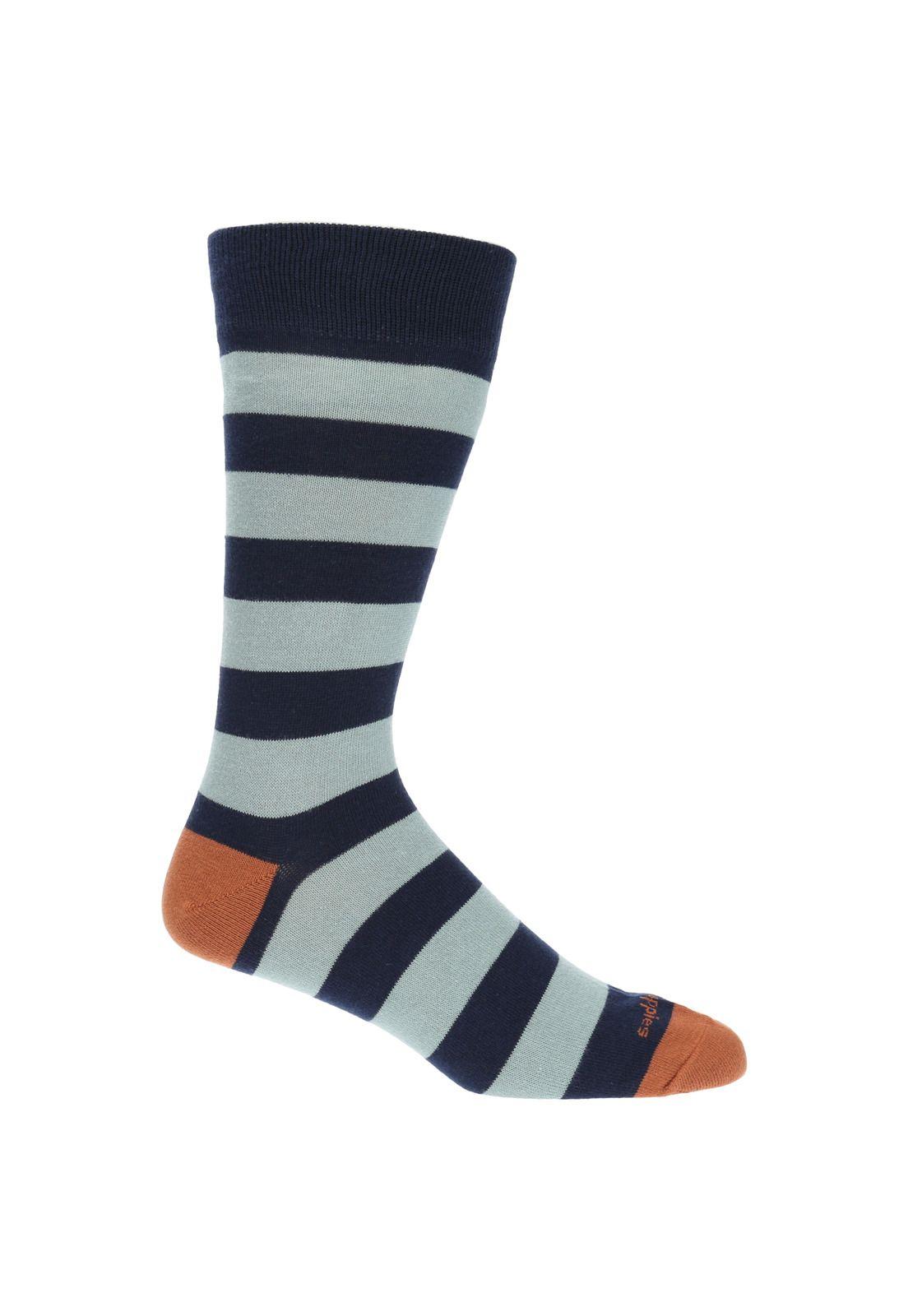 Calcetín Casual Stripe Azul Hombre-0