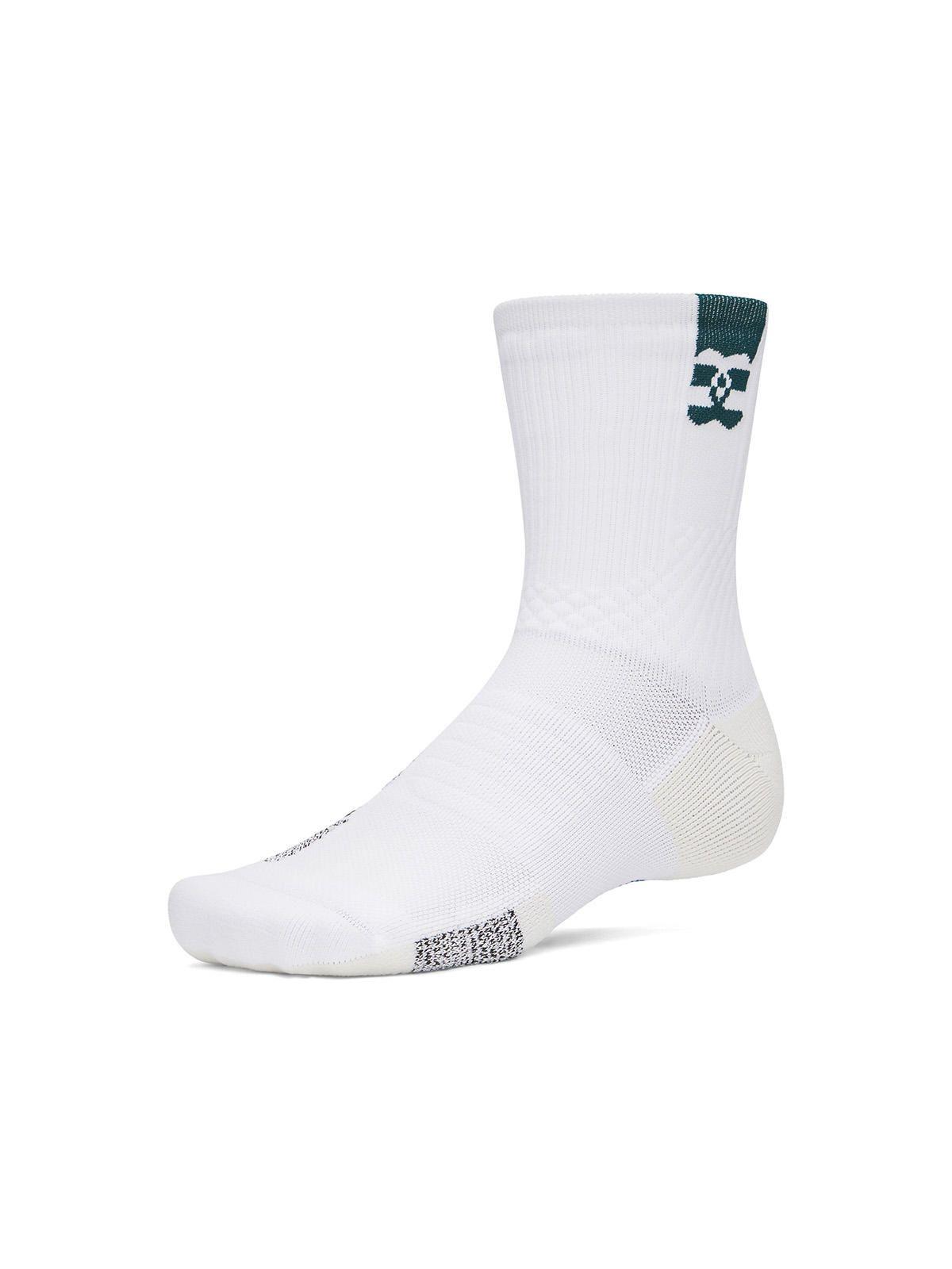 Calcetín UA Armourdry Playmaker Mid-Crew Blanco Unisex-0