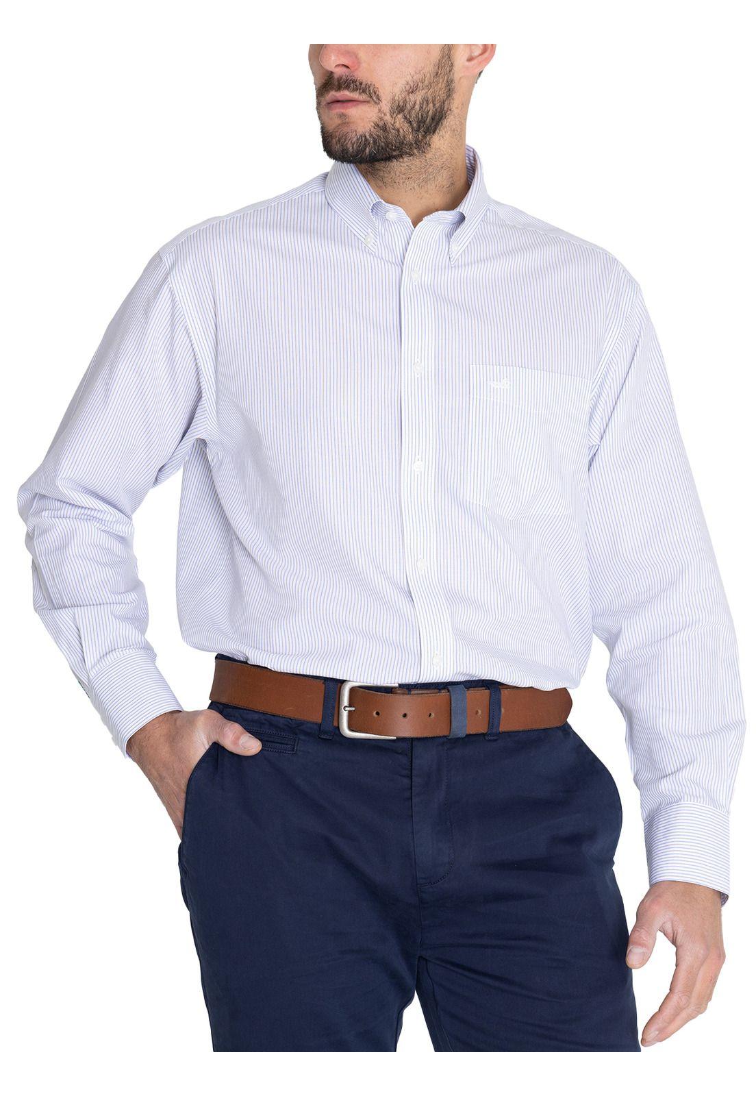 Camisa Libre de Arrugas Gris WF Hombre -5