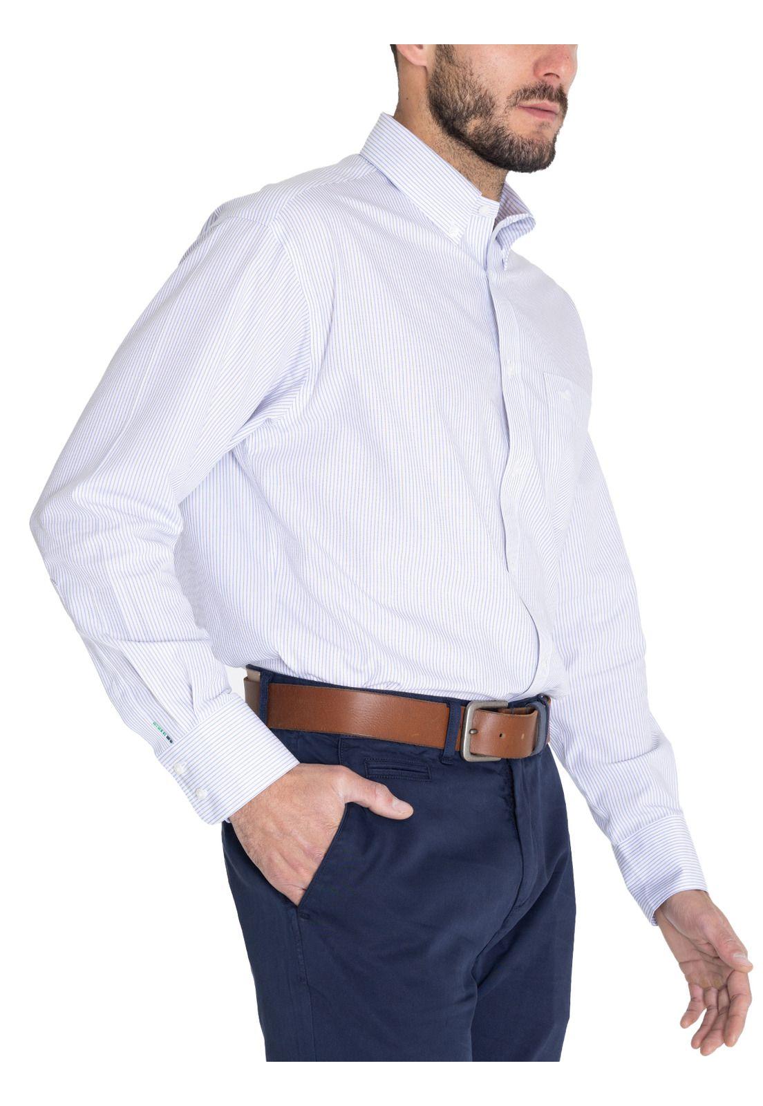 Camisa Libre de Arrugas Gris WF Hombre -6