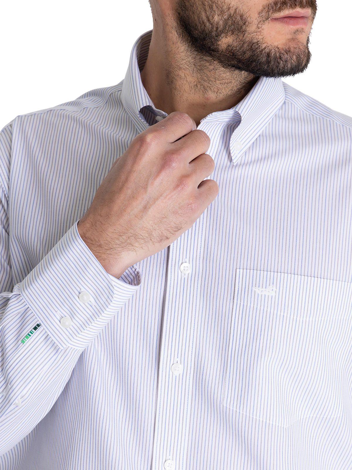 Camisa Libre de Arrugas Gris WF Hombre -8