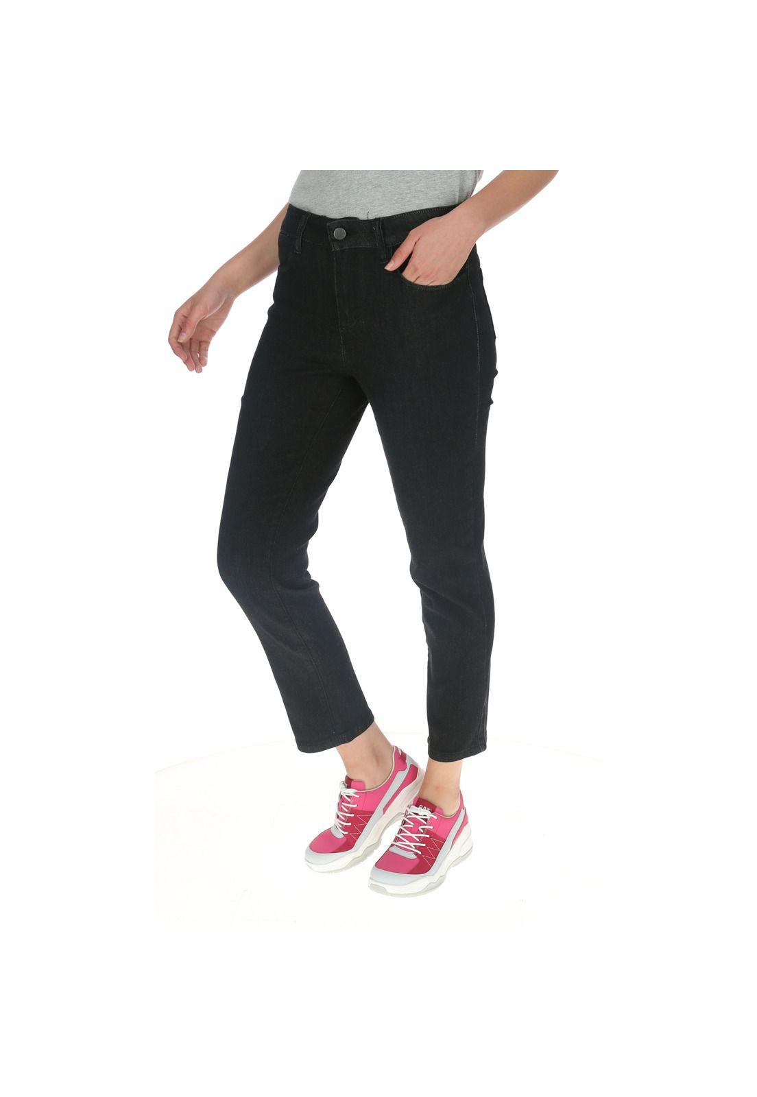 Jeans Mujer Symbol High Rise Straight Negro-1