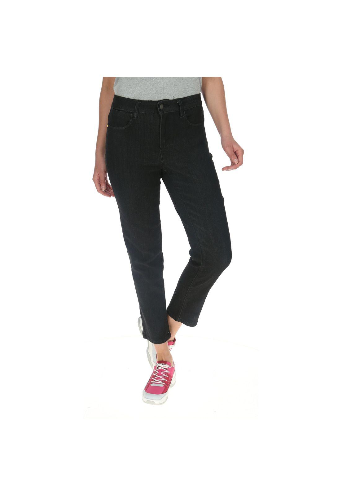 Jeans Mujer Symbol High Rise Straight Negro-3
