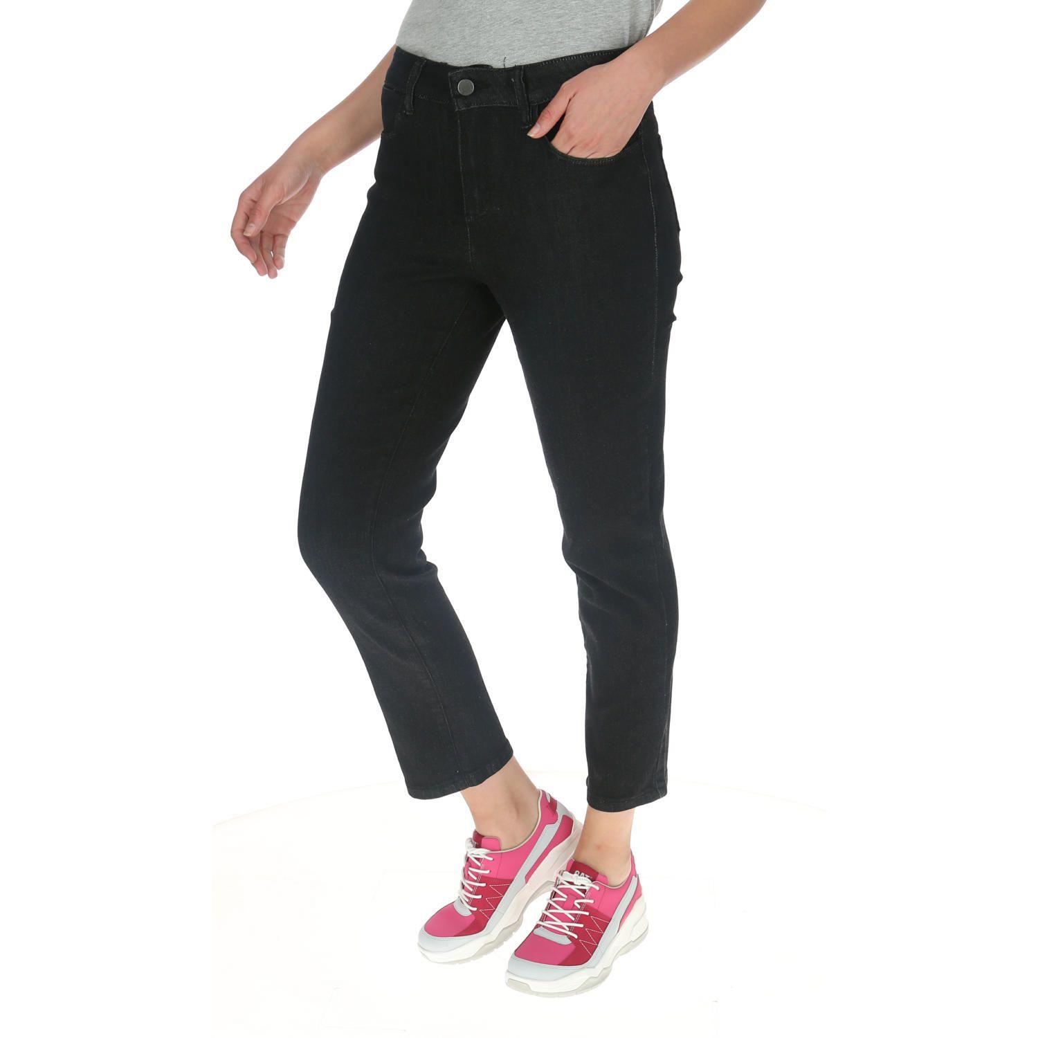 Jeans Mujer Symbol High Rise Straight Negro-1