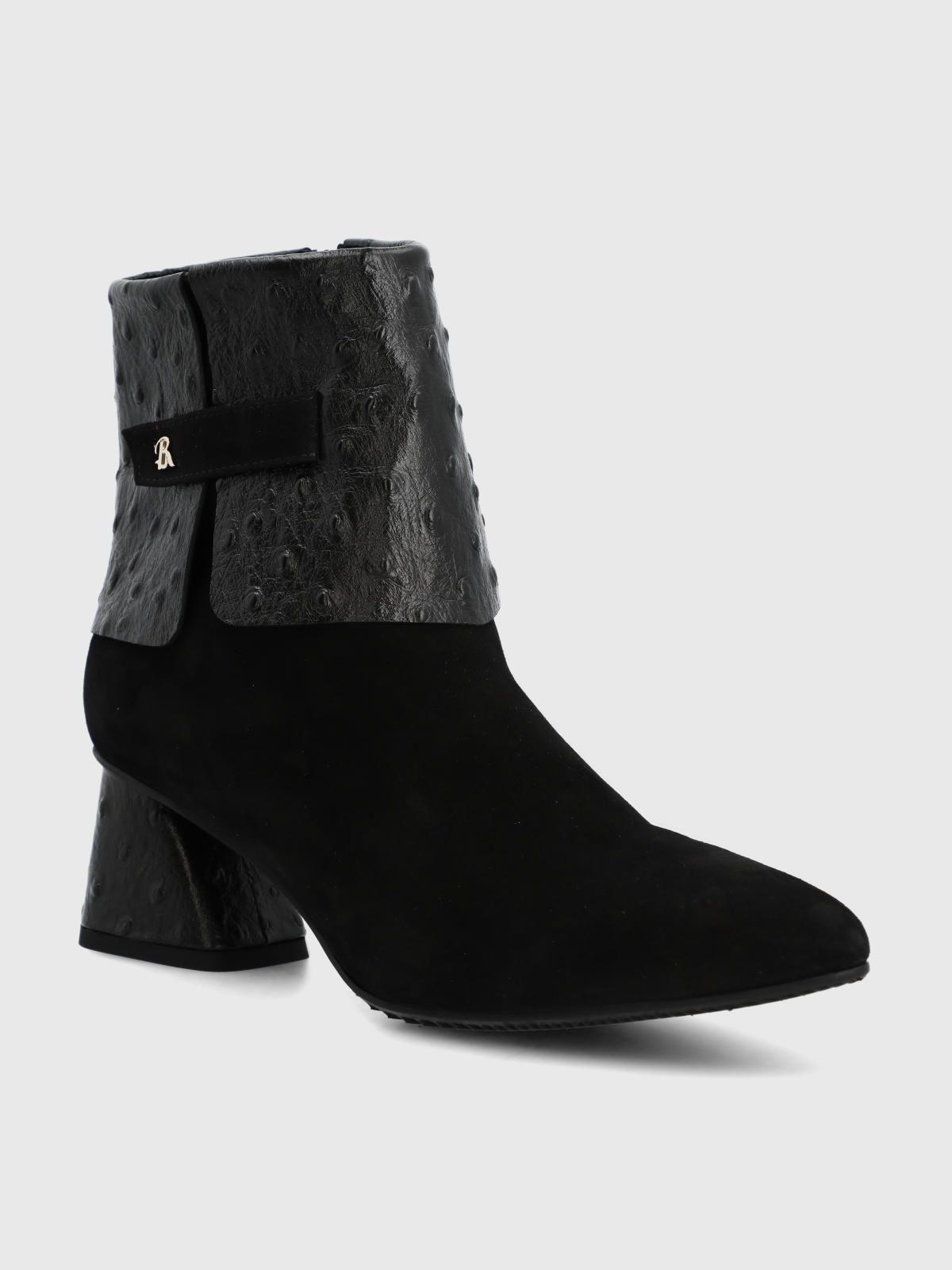 Botin Brunate Cuero Mujer Milazo Negro-0