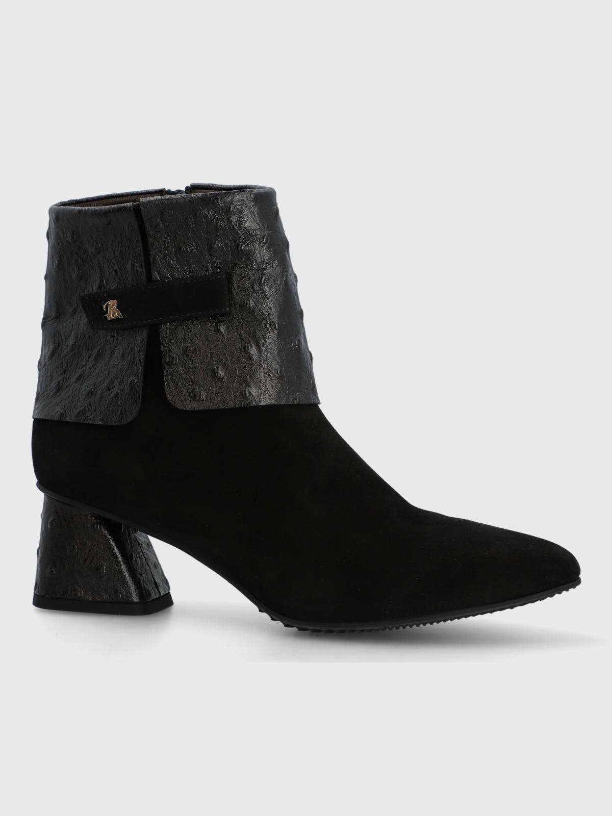 Botin Brunate Cuero Mujer Milazo Negro-1