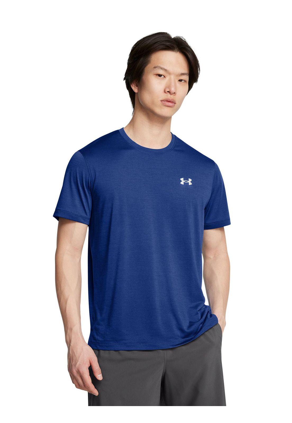 Polera manga corta Launch para hombre Azul-3