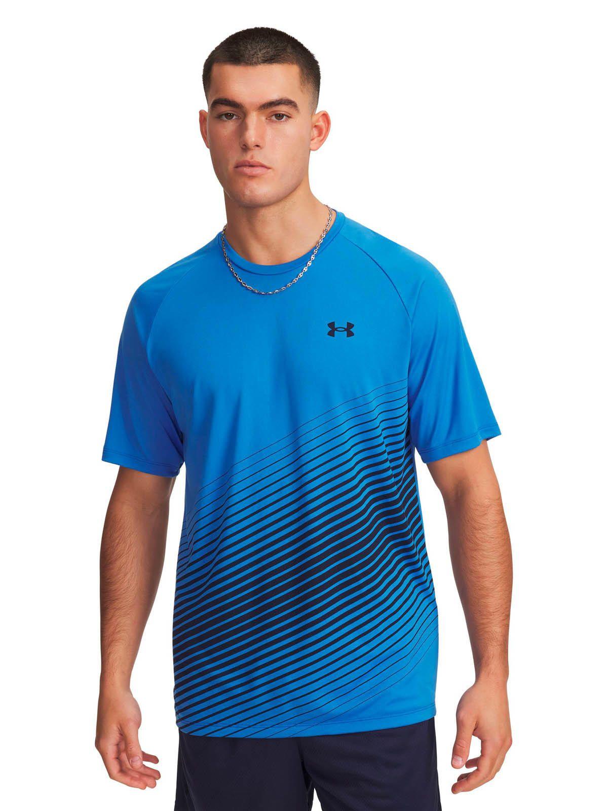 Polera Manga Corta Training para hombre Tech Fade azul -0
