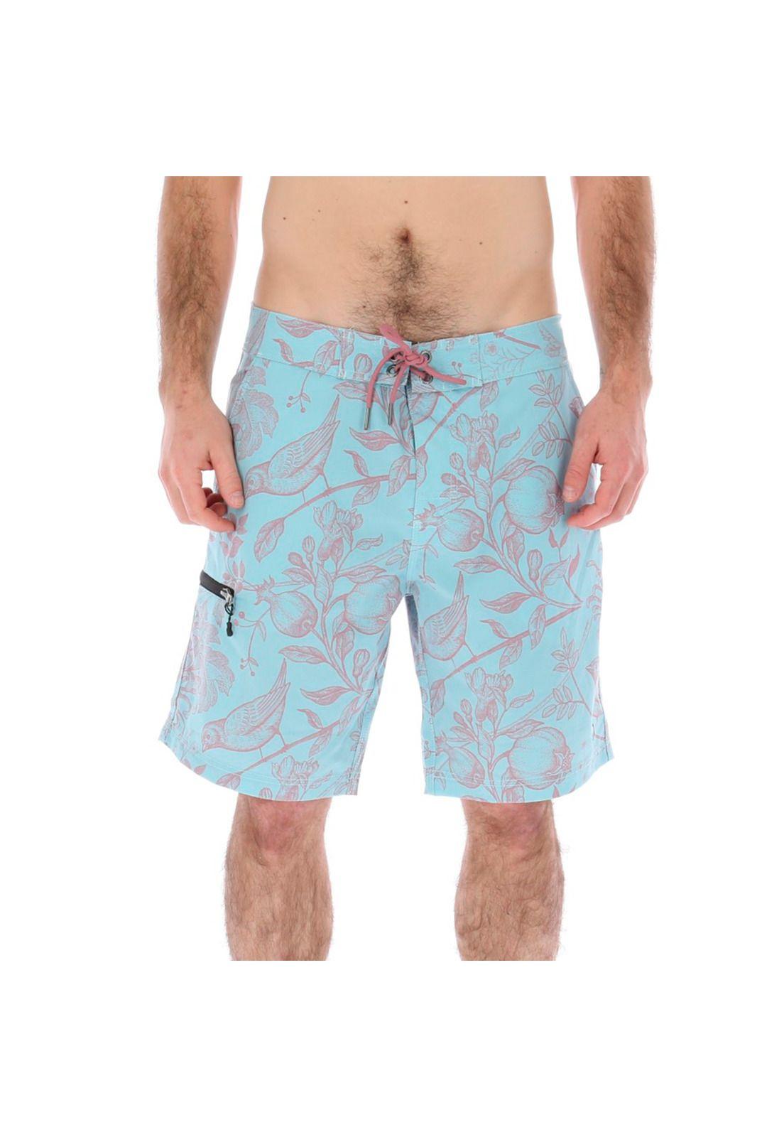 Short Cotton/Polyester Hombre Leaf Multicolor Burton-0
