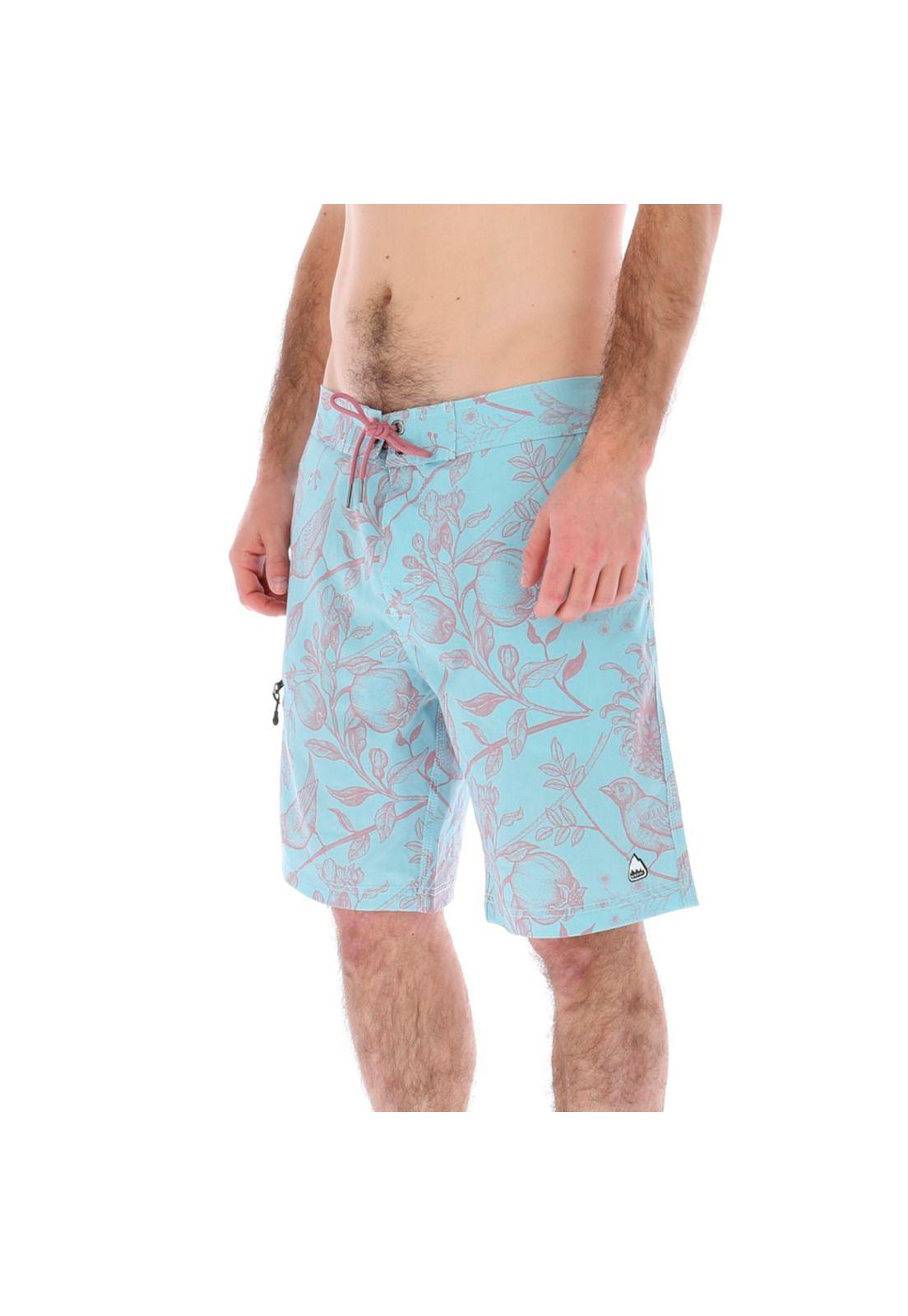 Short Cotton/Polyester Hombre Leaf Multicolor Burton-1