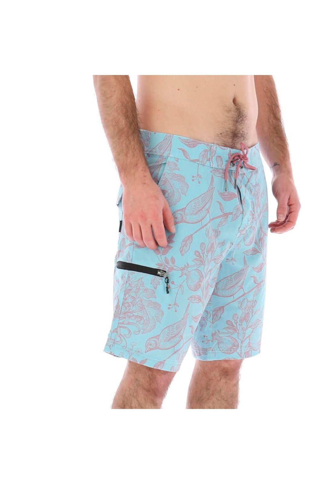 Short Cotton/Polyester Hombre Leaf Multicolor Burton-2