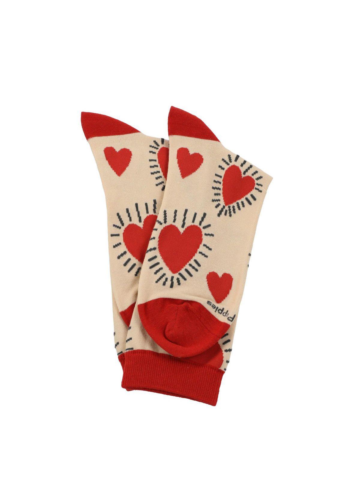 Calcetín Algodón Mujer C Heart Crema-2