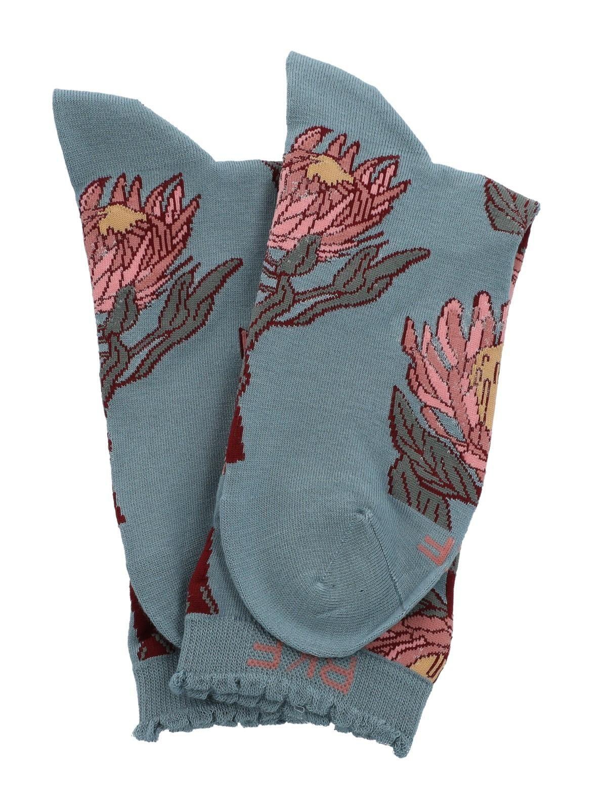 Calcetín Bambú Mujer C St Lotus Azul-2