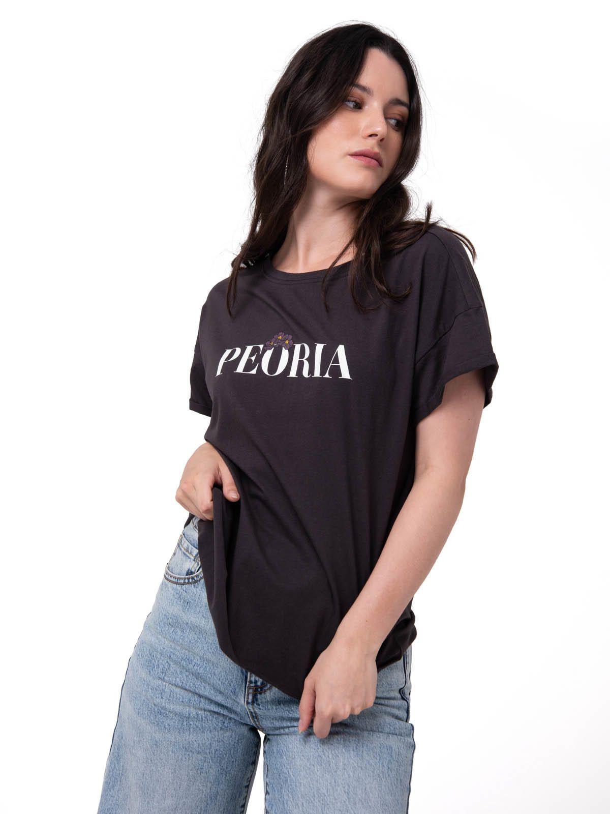 Polera Manga Corta Mujer Peoria Relaxed Negro-0