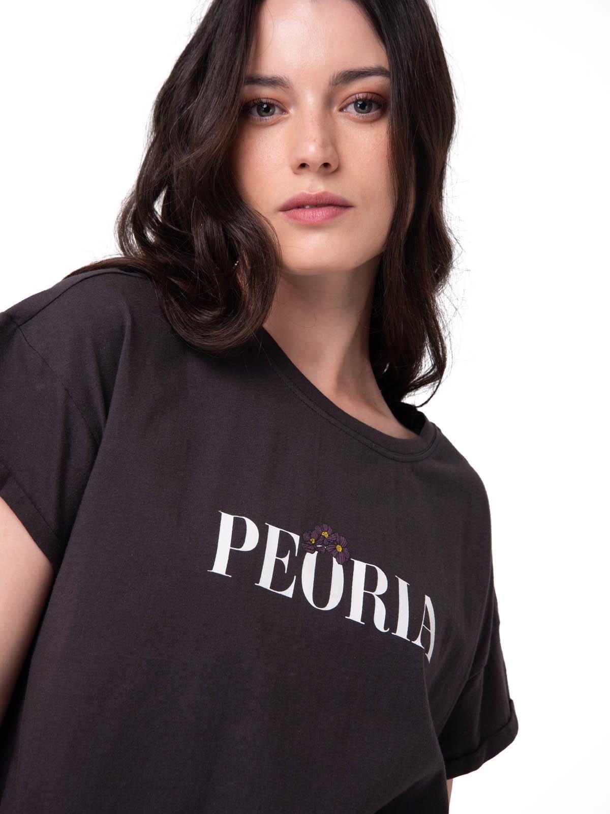 Polera Manga Corta Mujer Peoria Relaxed Negro-3