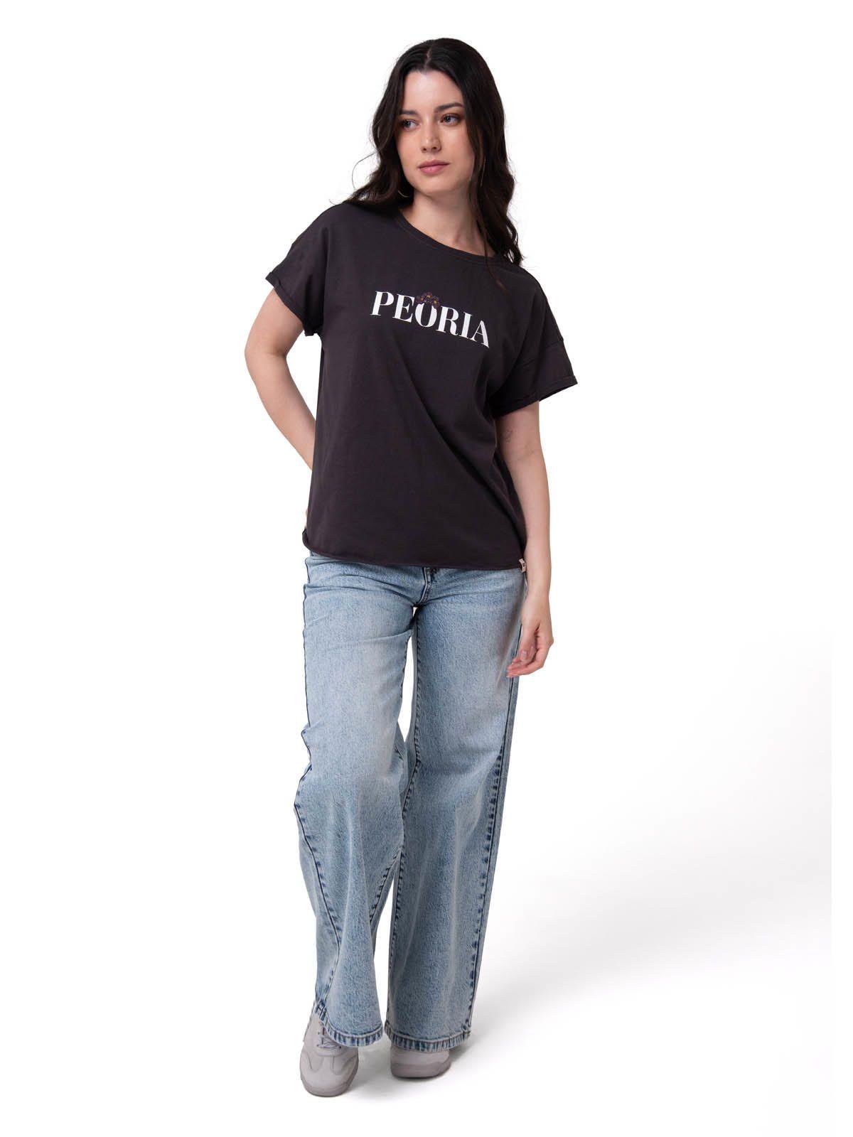 Polera Manga Corta Mujer Peoria Relaxed Negro-4