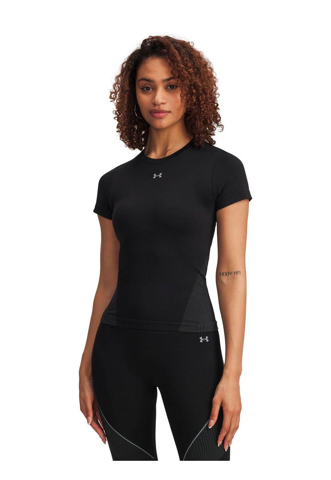 Polera Manga Corta Training para mujer Vanish Seamless negro -0