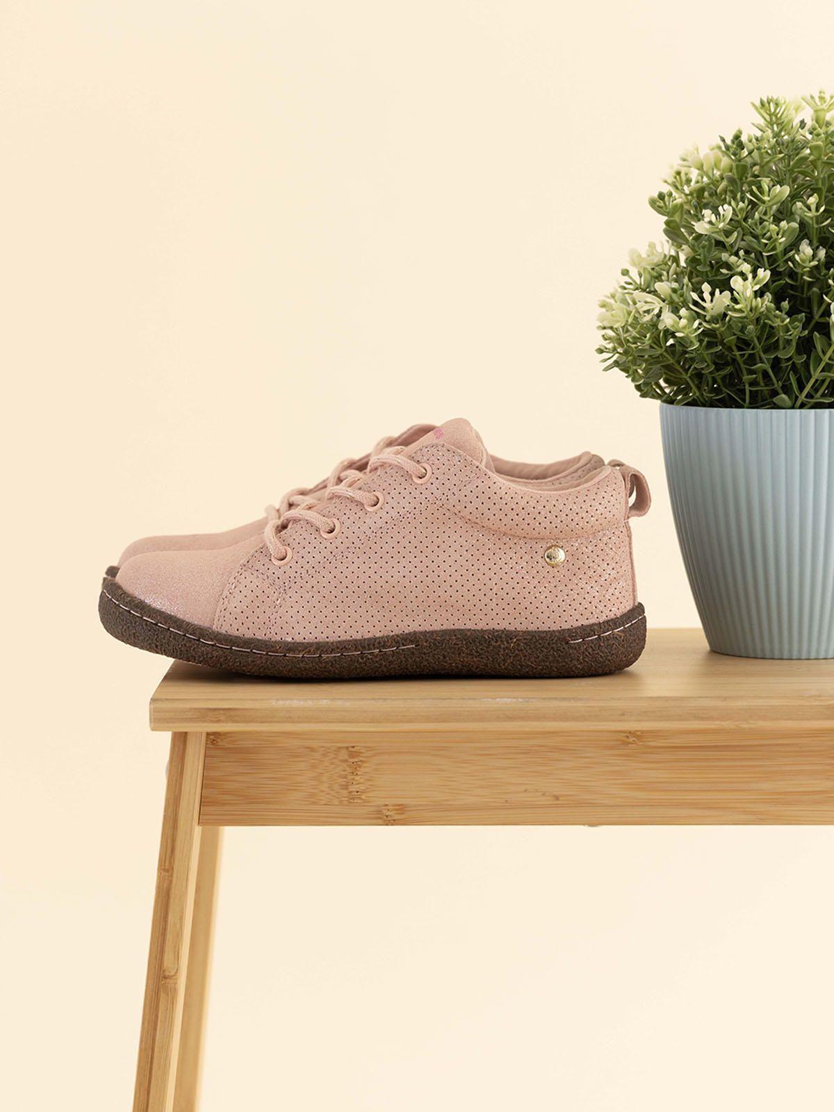 Zapatilla Cuero Hervey Niña Rosado-1