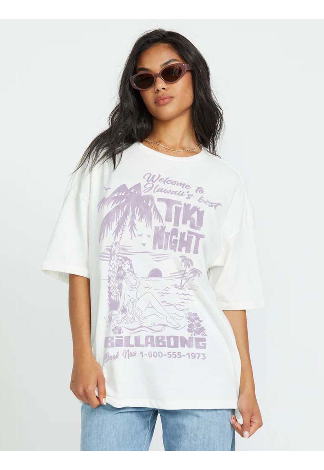 Polera Manga Corta Mujer High On Life Blanca Billabong-0