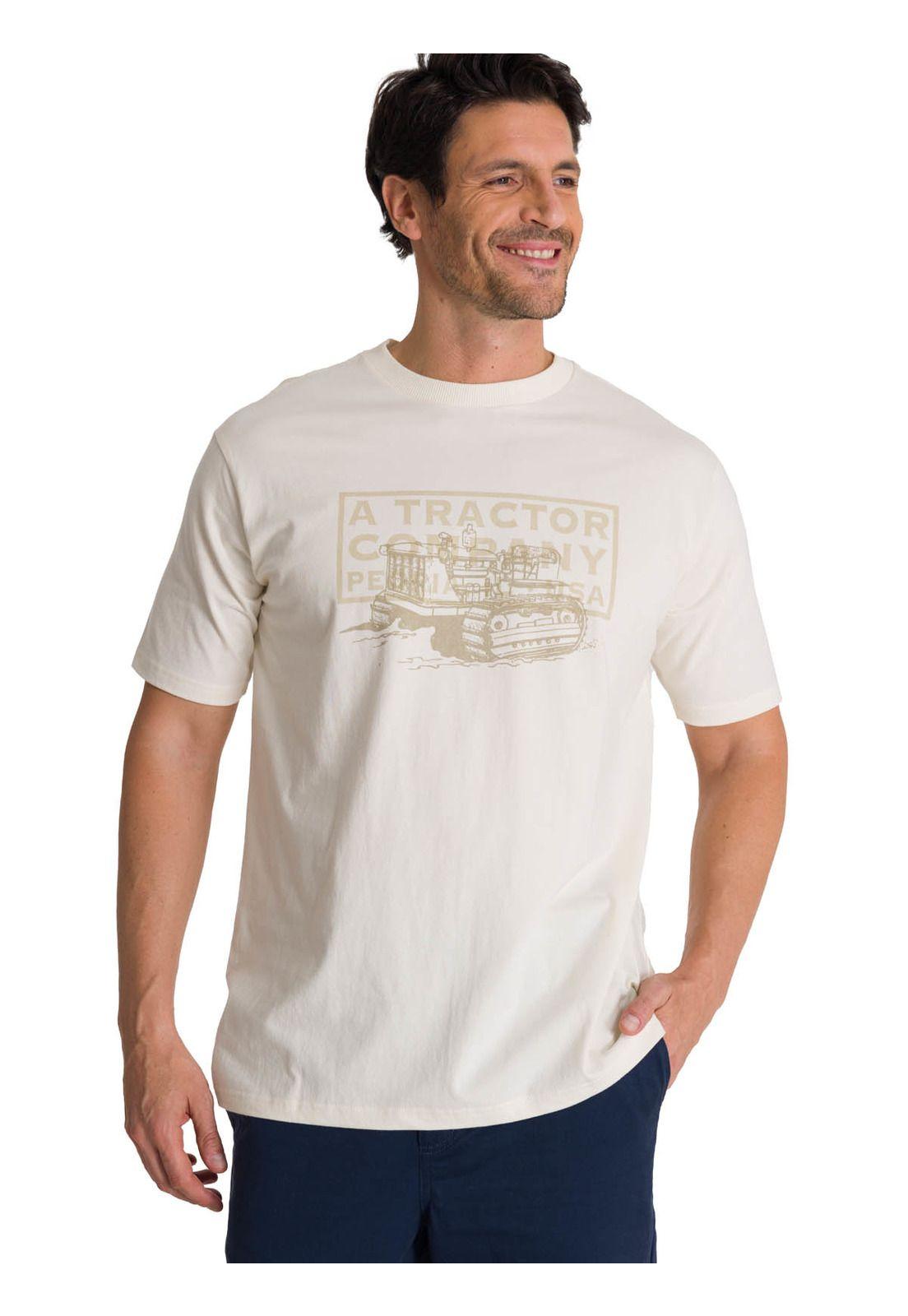 Polera Manga Corta Hombre Heritage Tractor Beige-0