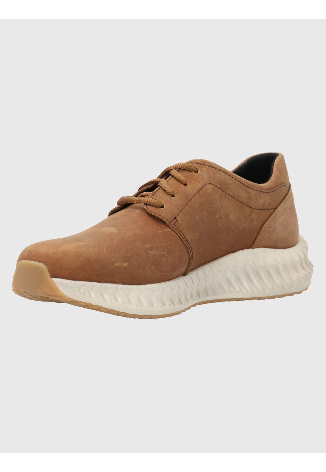 Zapatilla Cuero Hombre Spinal Discover Café-5