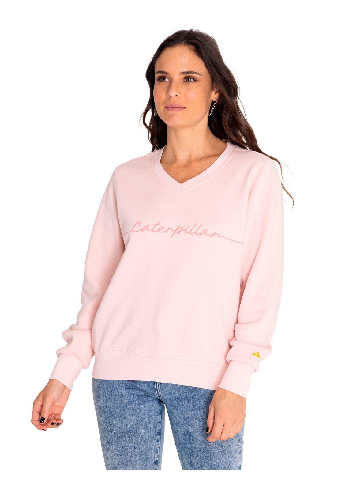 Polerón Mujer Caterpillar Script Sweatshirt Rojo-0