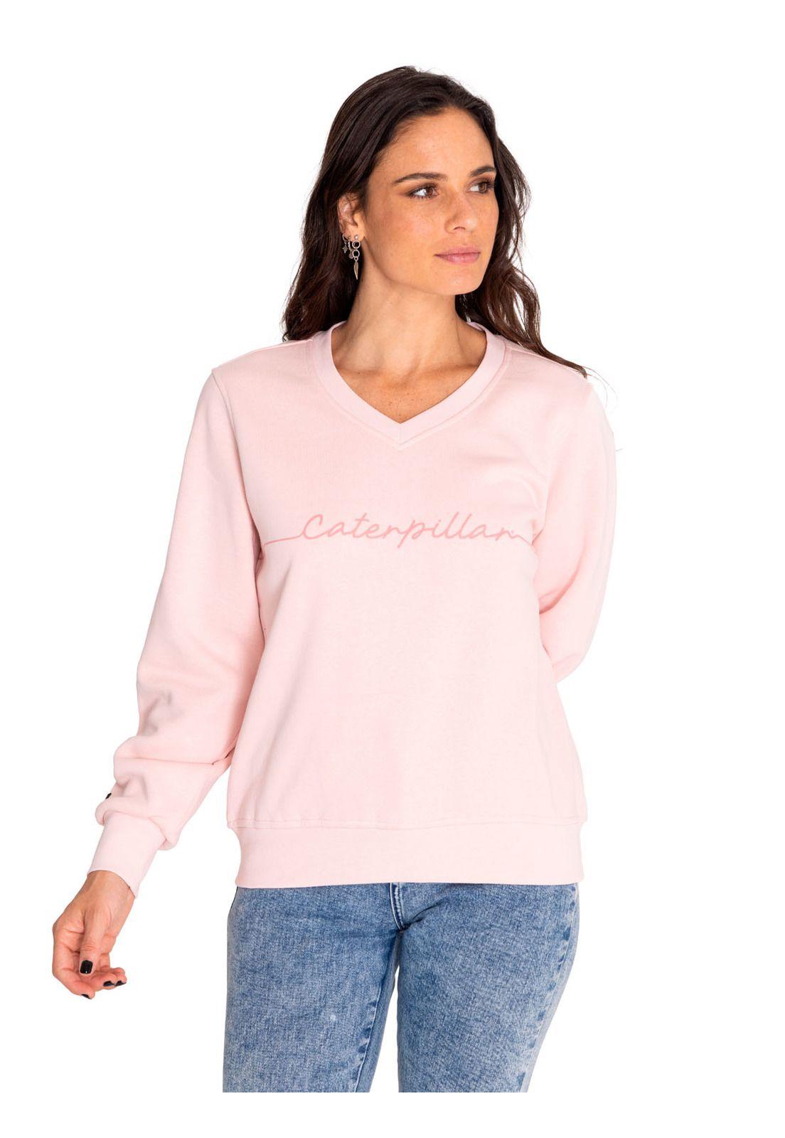 Polerón Mujer Caterpillar Script Sweatshirt Rojo-1