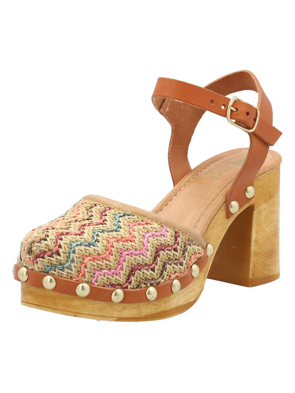 Sueco Cuero Mujer Azafran Multicolor -3