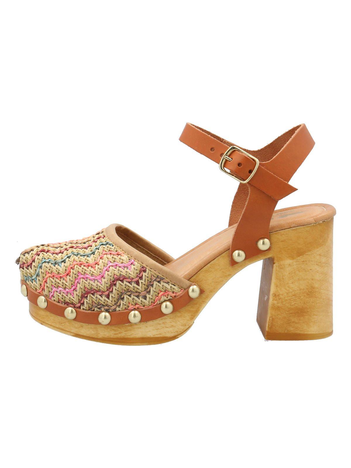 Sueco Cuero Mujer Azafran Multicolor -4