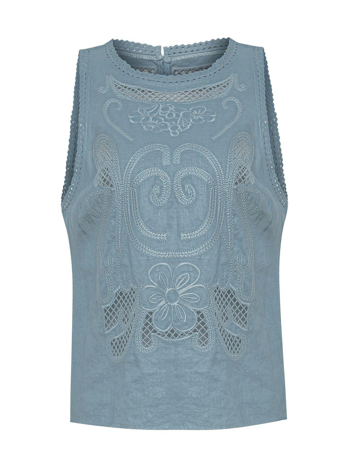 Blusa Lino Orgánico Mujer Cleep Gris -0