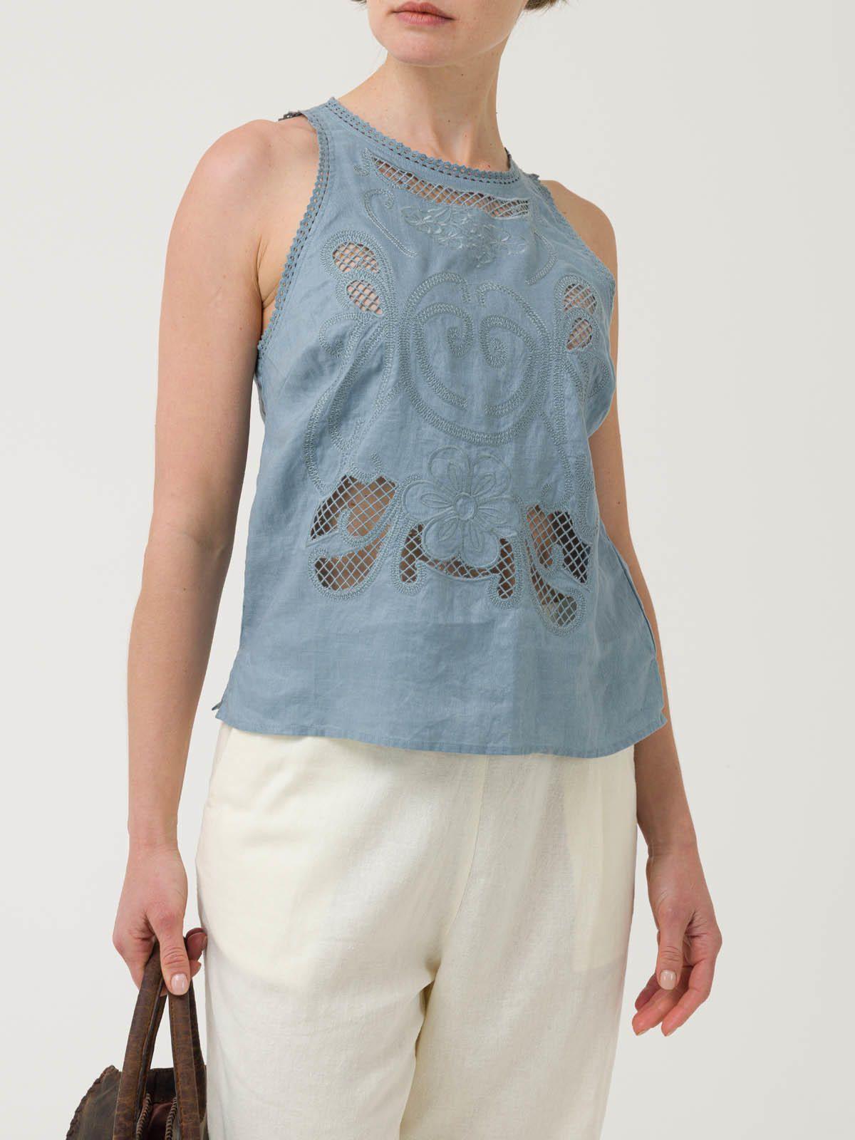 Blusa Lino Orgánico Mujer Cleep Gris -4