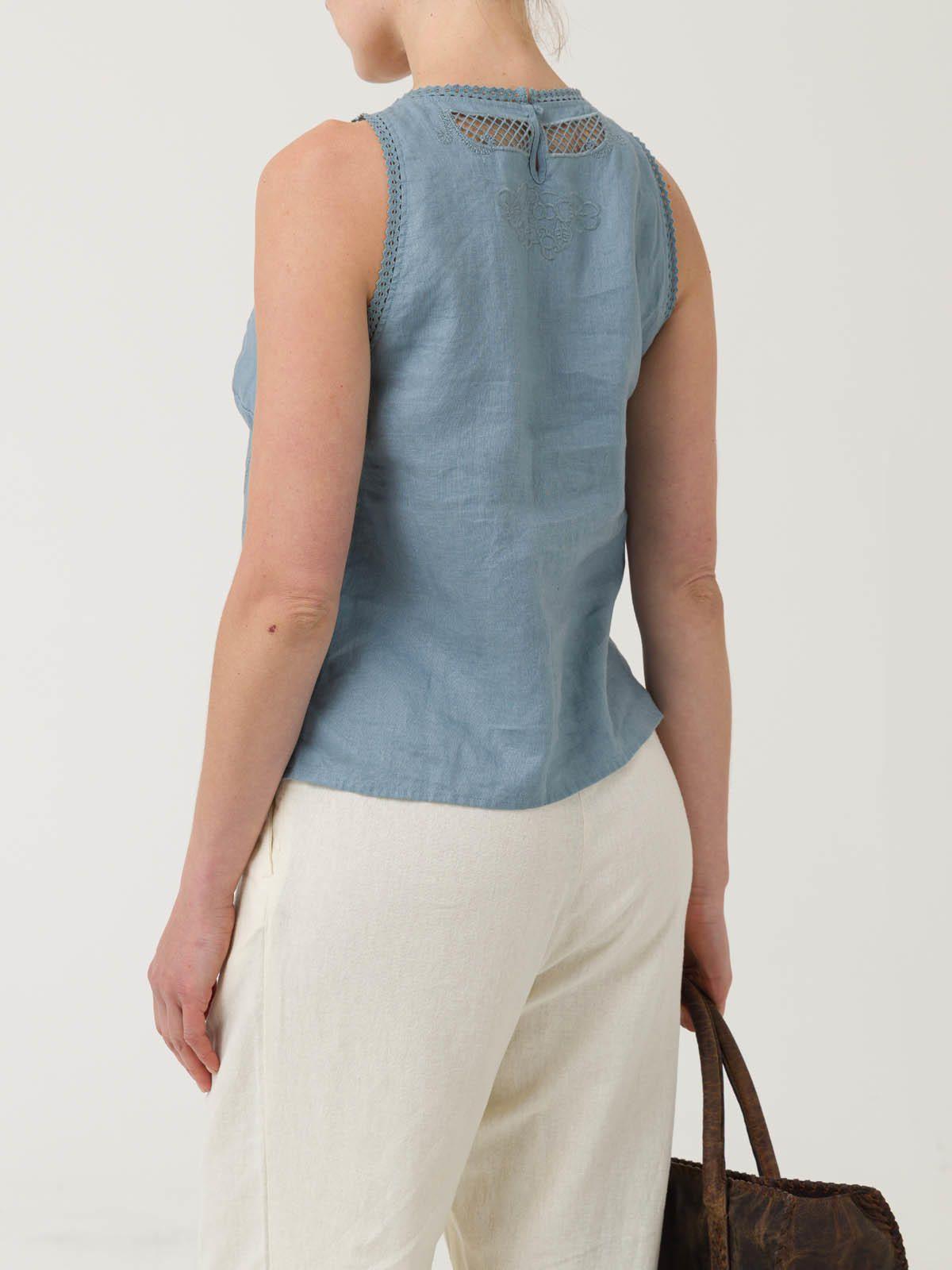 Blusa Lino Orgánico Mujer Cleep Gris -5