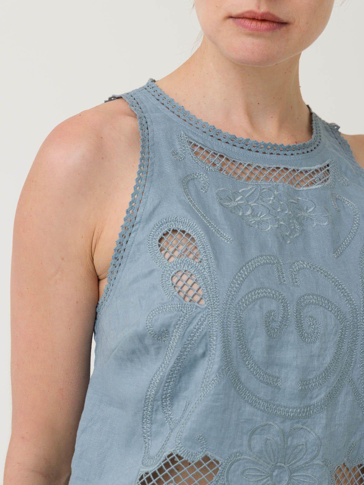 Blusa Lino Orgánico Mujer Cleep Gris -6