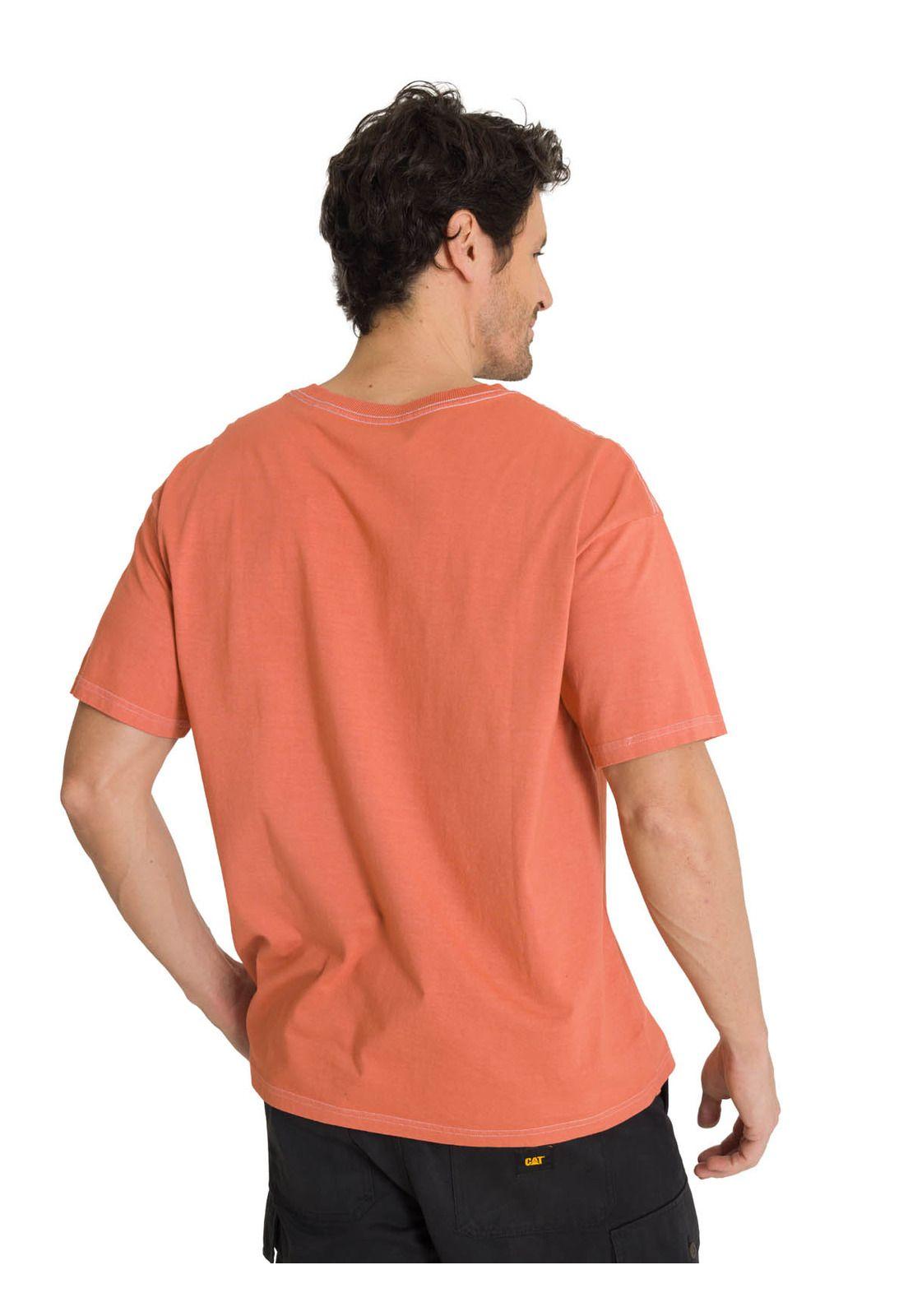 Polera Casual Hombre Heavyweight Relaxed Terracota-3
