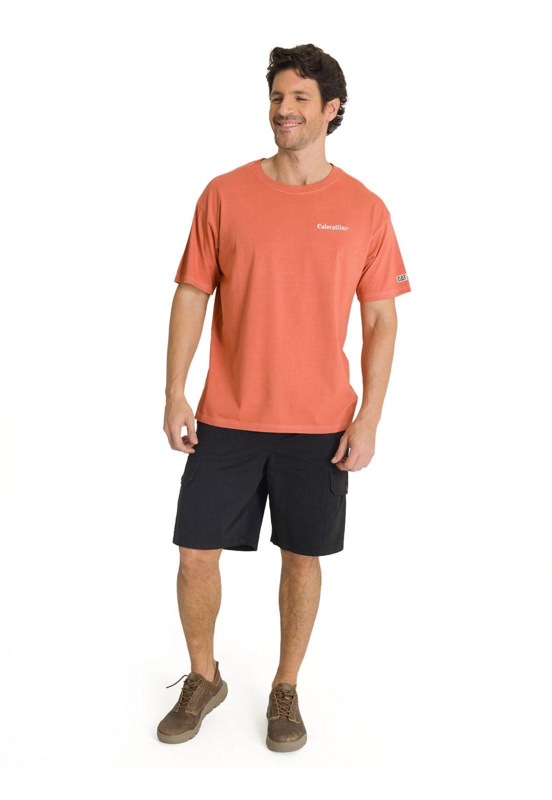 Polera Casual Hombre Heavyweight Relaxed Terracota-5