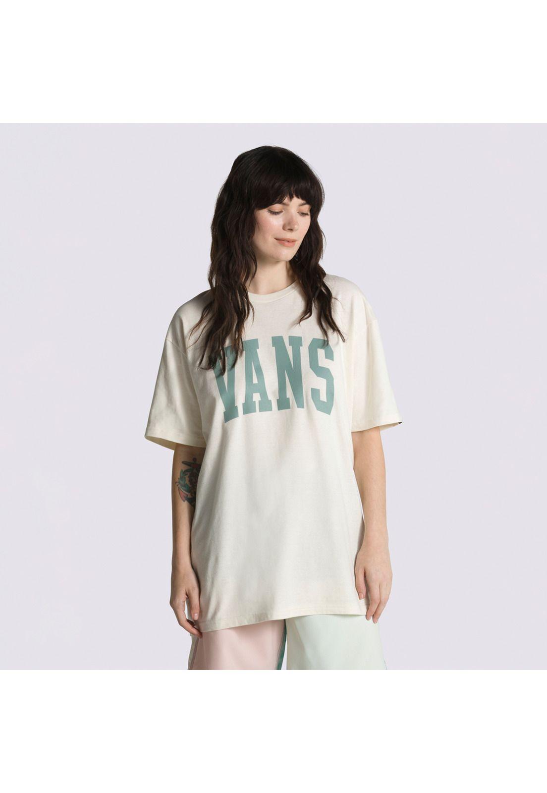 Polera Manga Corta Varsity Type S T Crema Unisex-3
