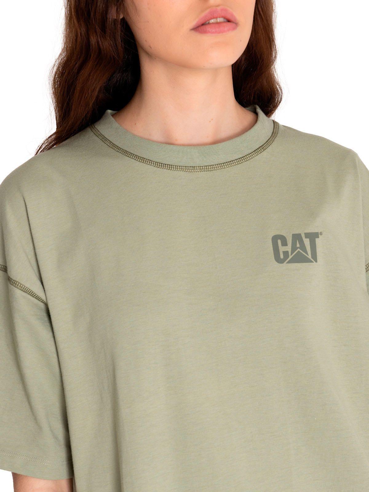 Polera Manga Corta Mujer Cat Logo Boxy Tee Verde-4