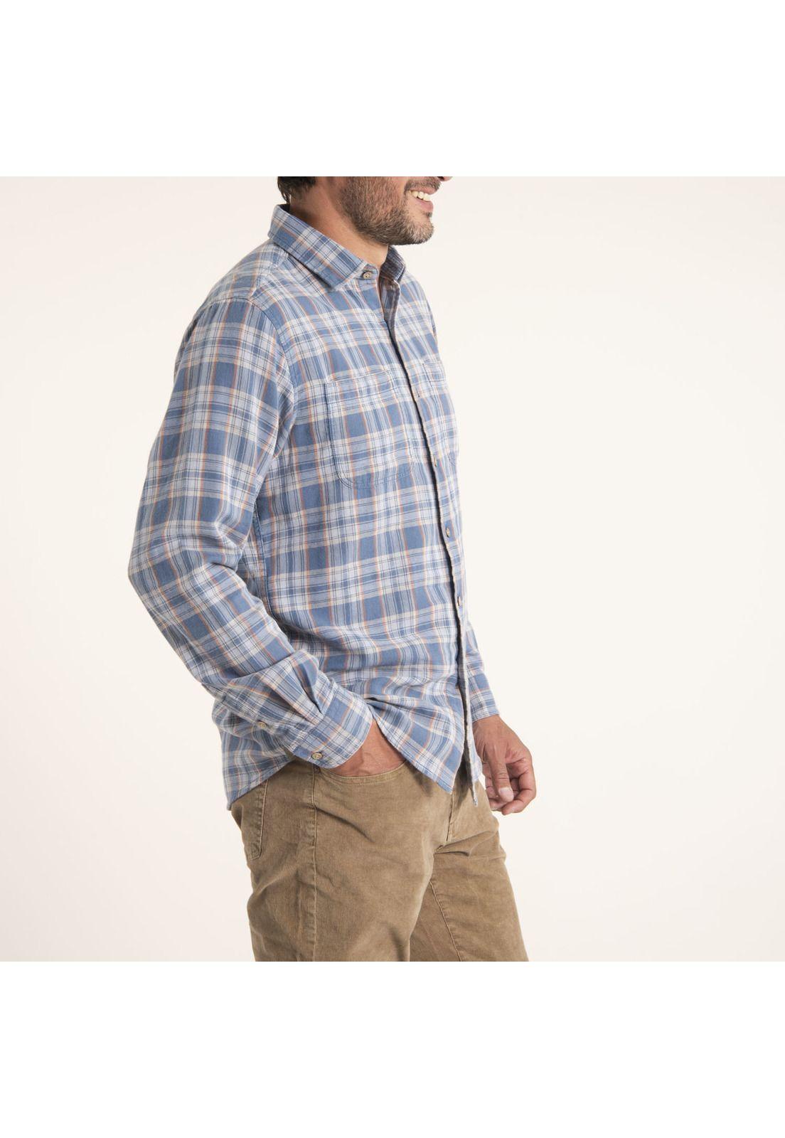 Camisa Hombre Algodón Orgánico Bradford Azul-3