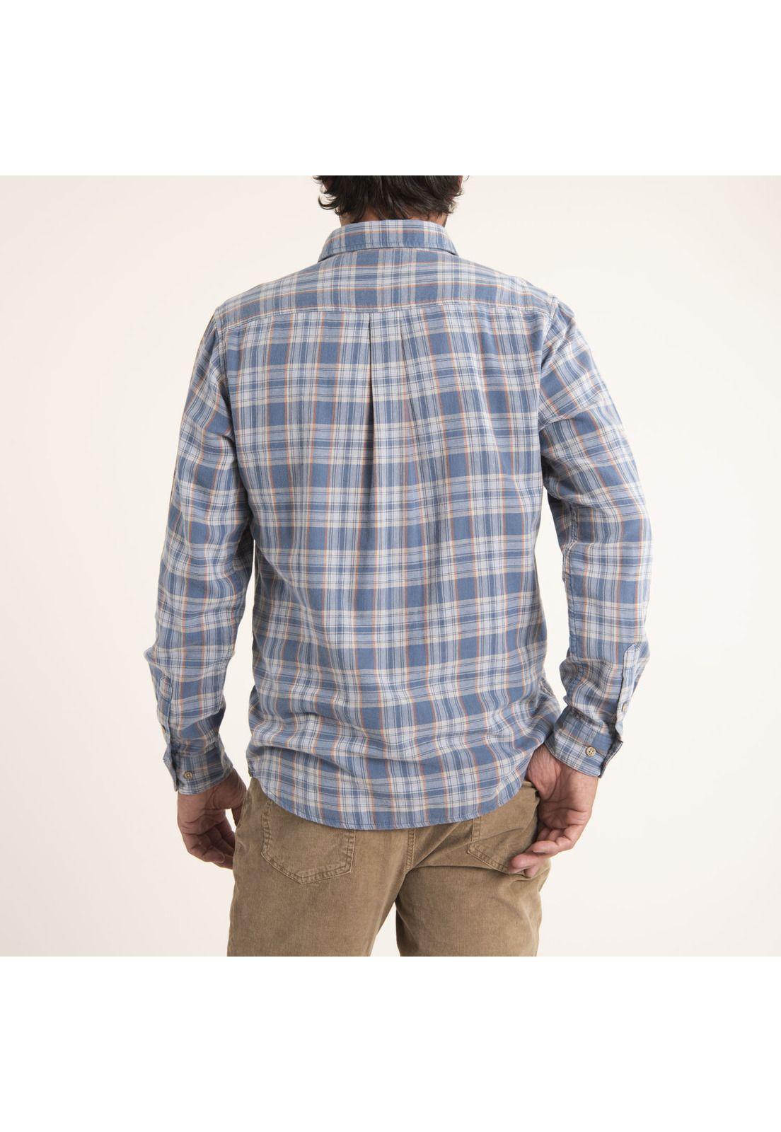 Camisa Hombre Algodón Orgánico Bradford Azul-4