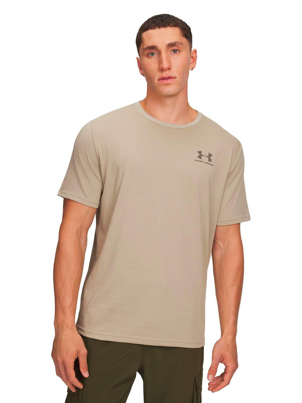 Polera Manga Corta Lifestyle  Hombre Left Chest Logo Café -3