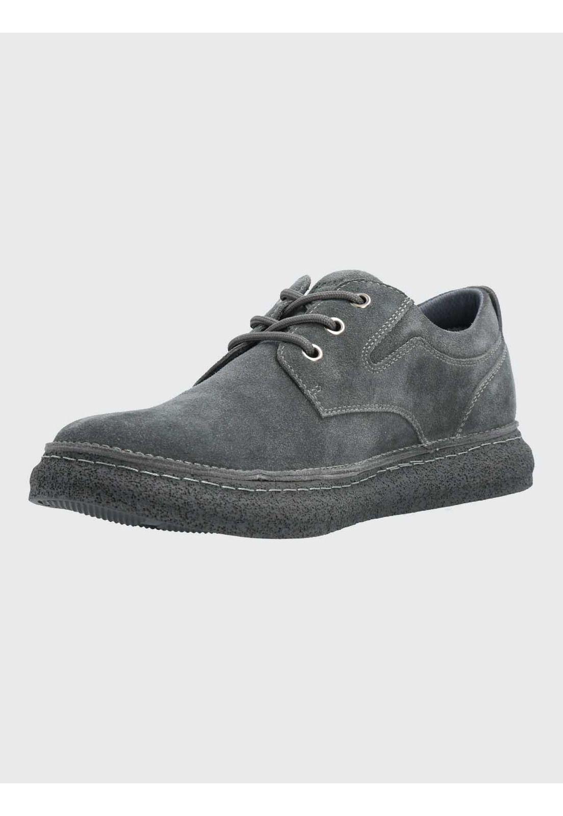 Zapatilla Cuero Hombre Gared Gris-4