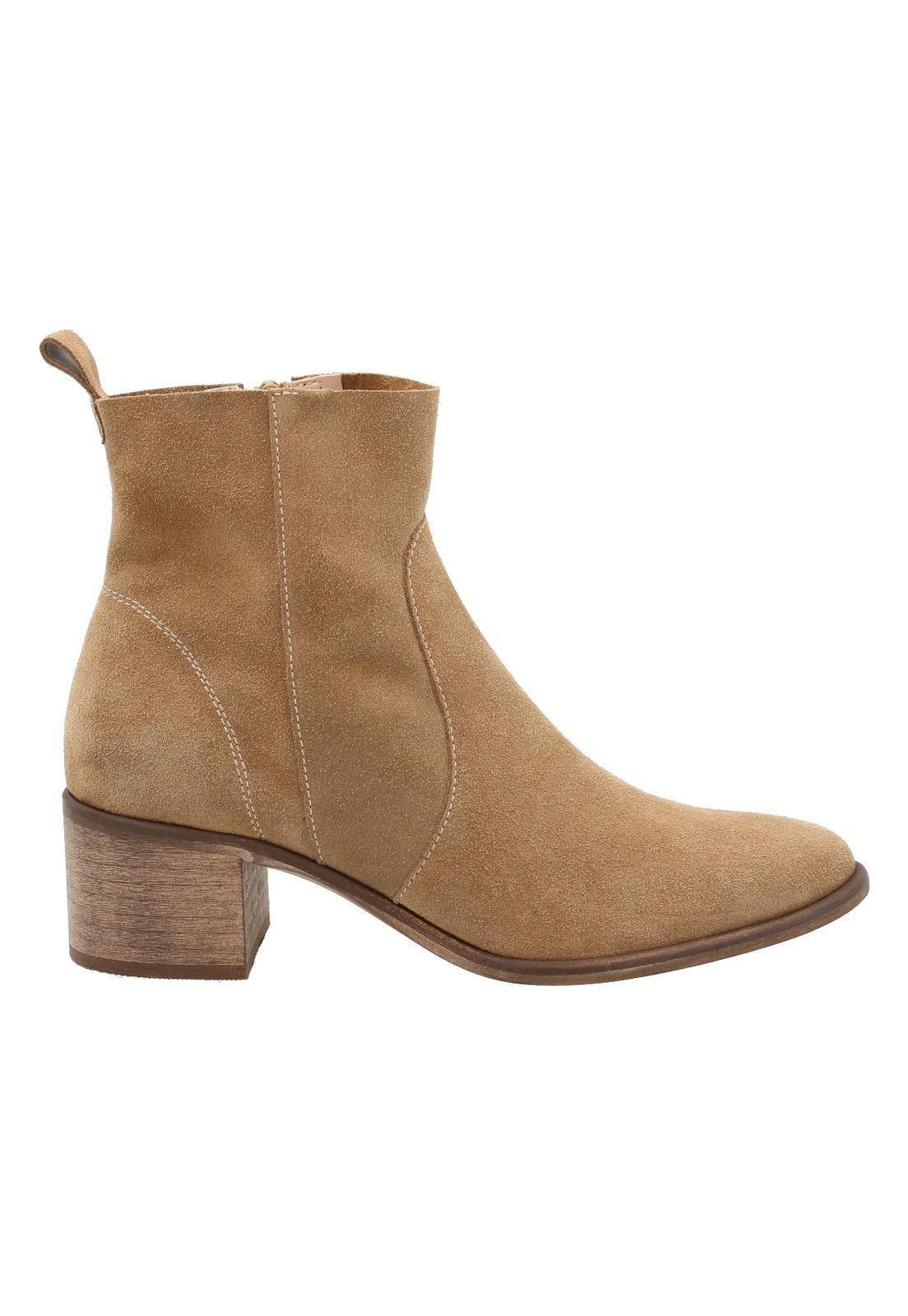Botín Cuero Mujer Euphonia Beige -0
