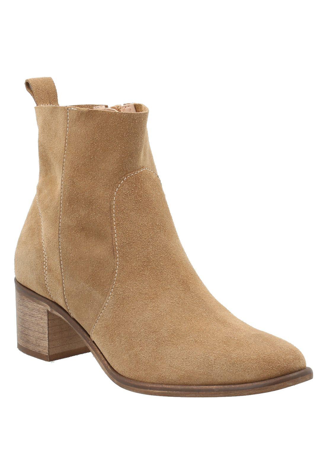 Botín Cuero Mujer Euphonia Beige -1