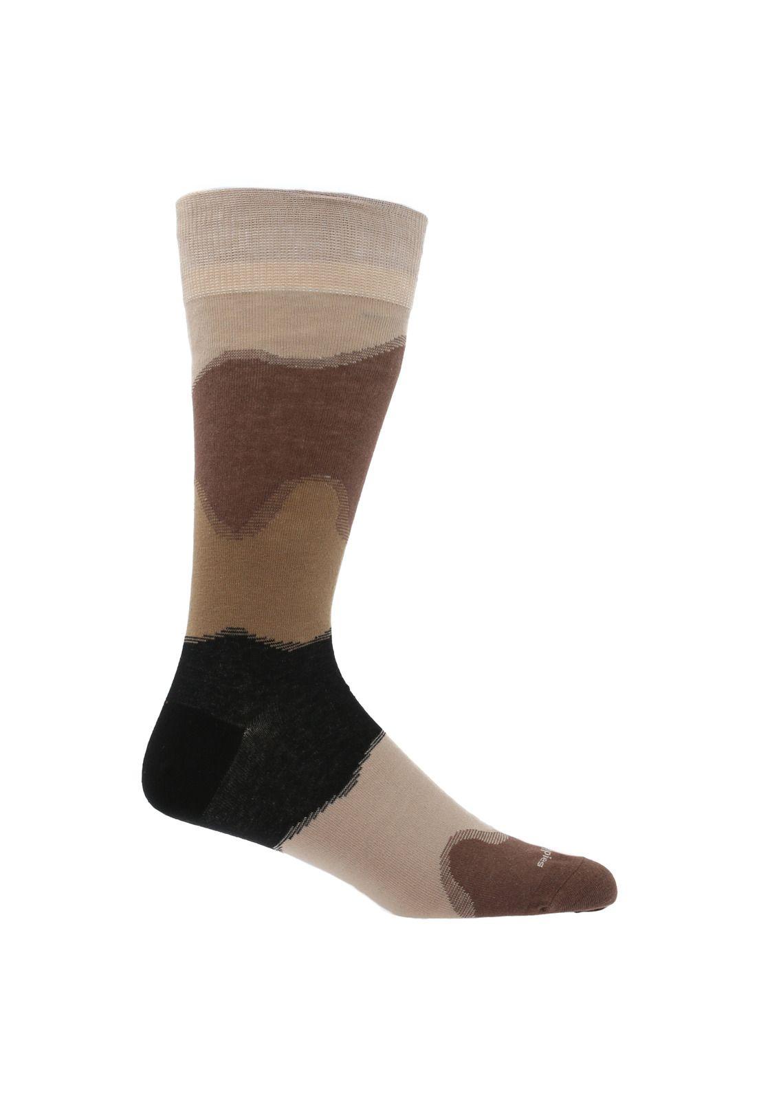 Calcetín Algodón Hombre Wave Beige-0