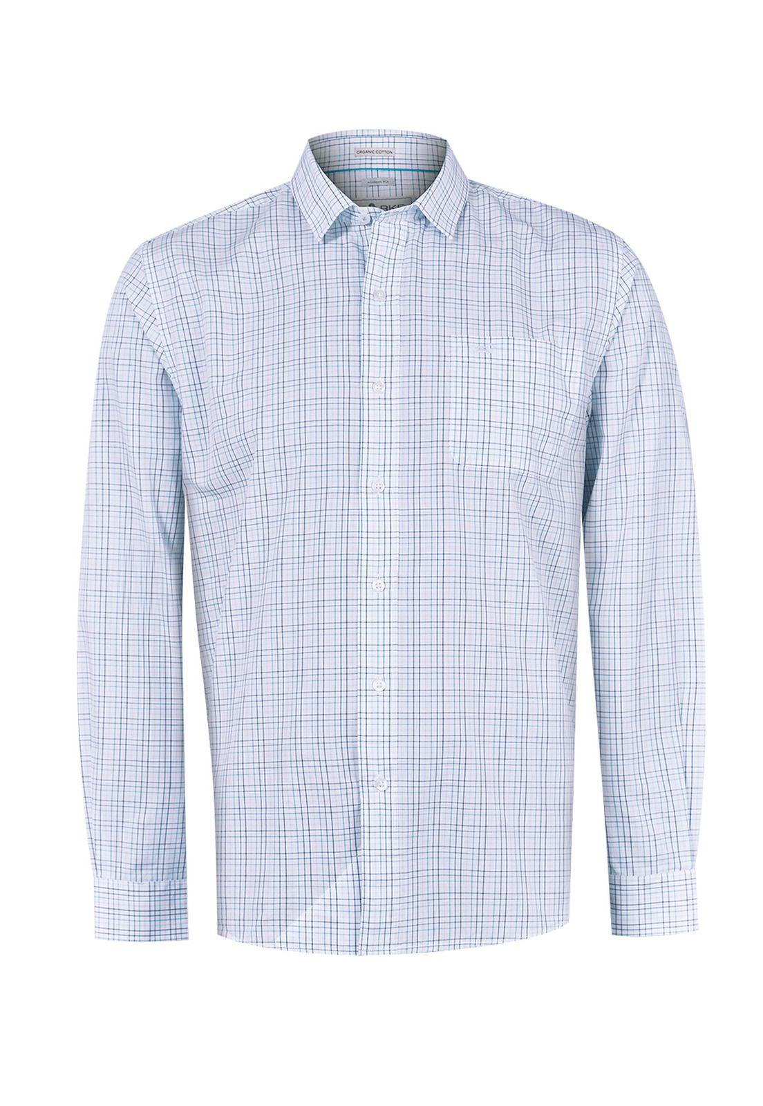 Camisa Algodón Orgánico Azul Lighter Hombre -0