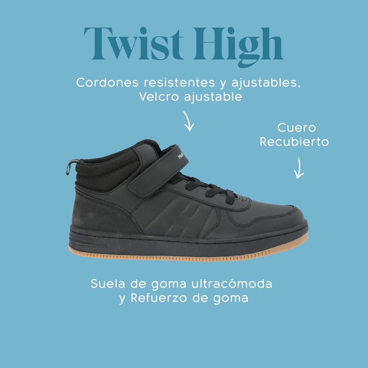 Zapatilla Escolar Twist High negro niño-1