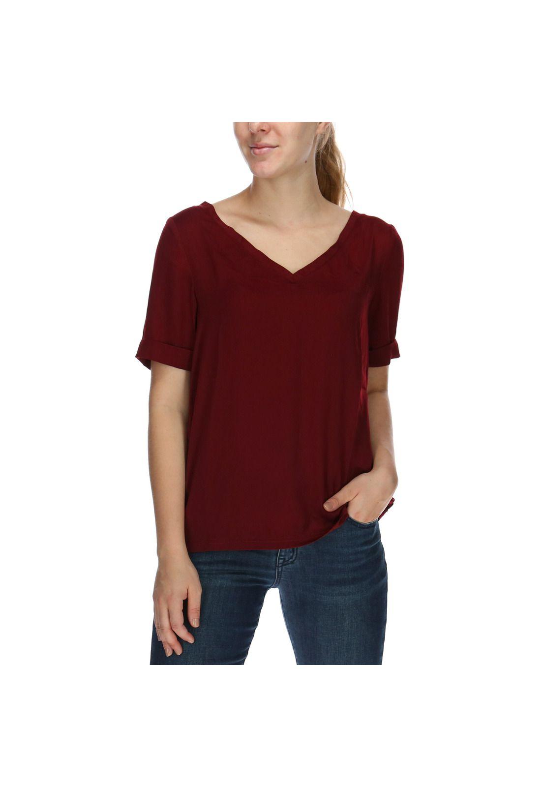 Blusa Mc Mujer Natalie S/S Woven Top Poliéster Burdeo-0